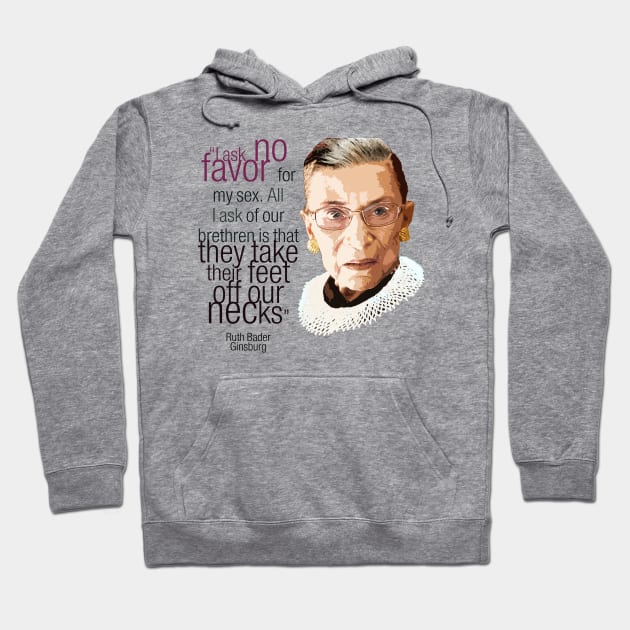 Ruth Bader Ginsburg portrait - Ruth Bader Ginsburg quote - Feminist quote. Hoodie by FanitsaArt